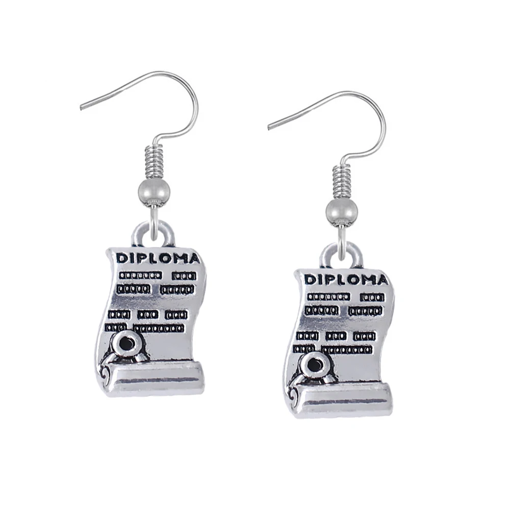 DOUBLE NOSE dropshipping class school graduate diploma earrings for students anniversary souvenir party gift jewelry