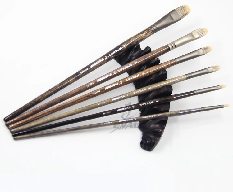 6pcs/set Ferret badger hair Quality northeast birch rod gouache king paintbrush oil paint brush artist Professional Art Supplies