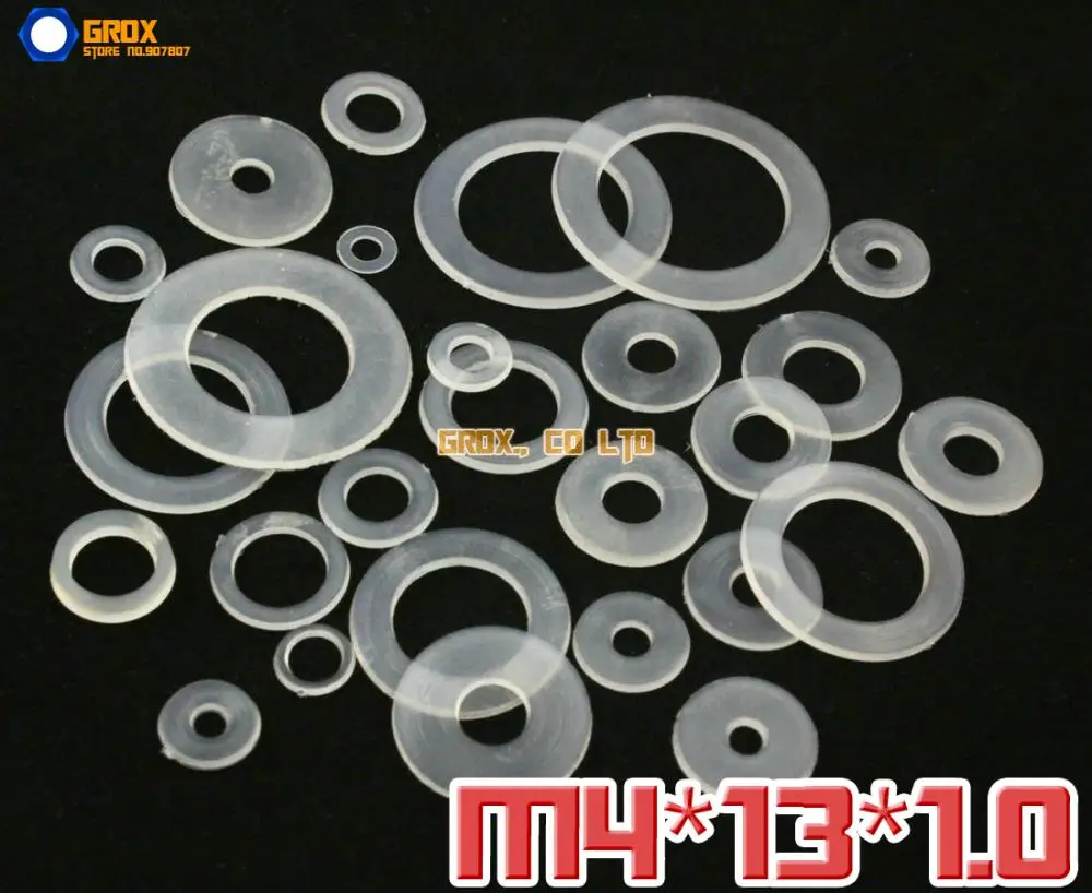 

500 Pieces M4 x 13 x 1.0mm Soft Nylon Flat Washer Insulation Washer