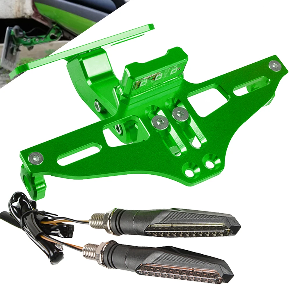 Motorcycle License Number Plate Licence Frame Holder Bracket for Kawasaki NINJA 125 EX250R Z125 VERSYS 1000 VULCAN /S 650cc Z300