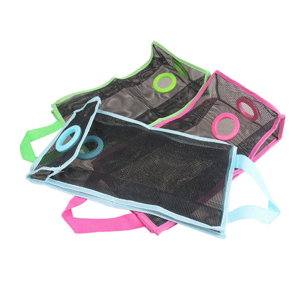 Hanging Folding Mesh Garbage Bag Organizer Trash Bags Holder Recycling Containers Storage for Kitchen - Size S(Blue)
