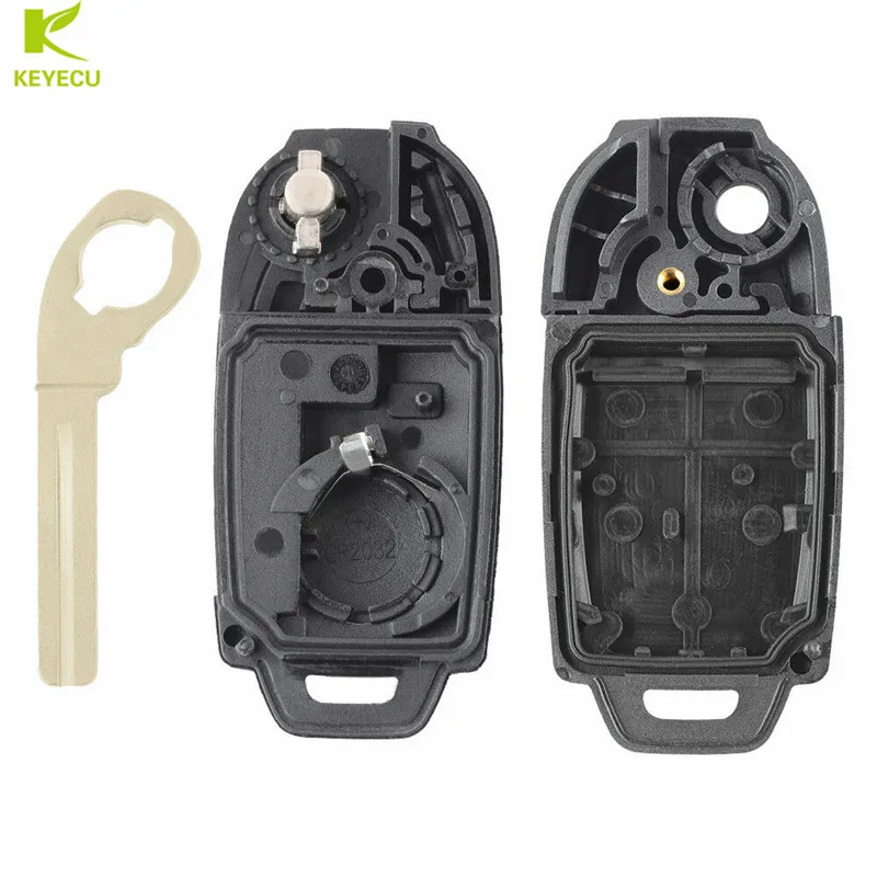 KEYECU Replacement New Uncut Flip Remote Key Shell Case Fob 5 Button for VOLVO S60 S80 V70 XC70 XC90