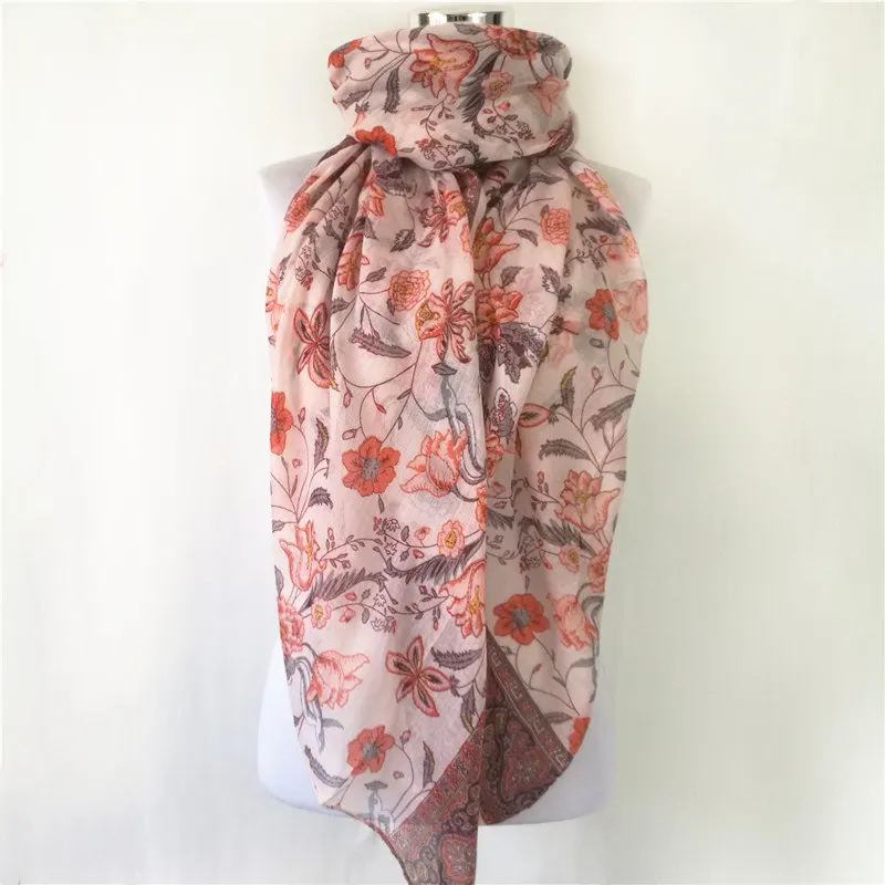 10 pcs/lot New Fashion floral print Scarf Leaves Scarf  hot sale women Scarves bandana flower lady\'s long scarf