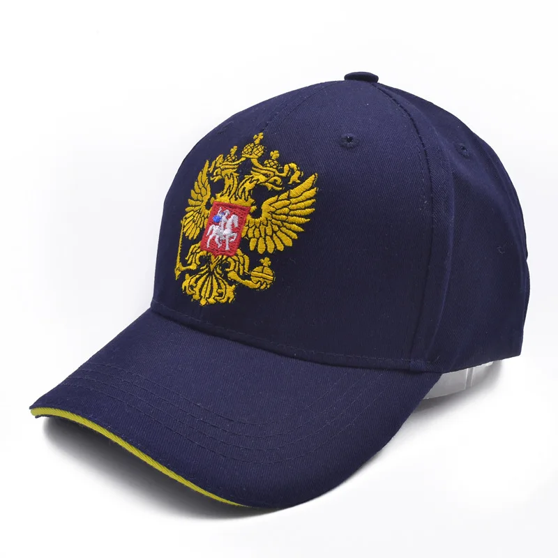 New Women Gold Color Double-headed Eagle Pattern Baseball Hat Russian emblem Hot Men Best Outdoor Sports Baseball Cap CP1040