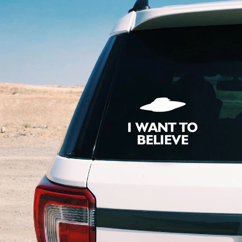 I want to believe Vinyl Sticker Decal Car Window & Truck Decor , UFO Mulder Laptop Decals for Apple Macbook Pro / Air Decoration