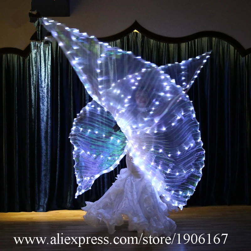 White Led Luminous Wings Belly Dance Stage Performance Props Led Light Up Cloak Led Lighting Illuminated Party Event Dance Wings