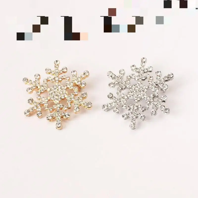 Korean Version Of The New Christmas Snowflake Brooch Rhinestone Brooch, Gold And Silver Brooch, Pin Jewelry Women