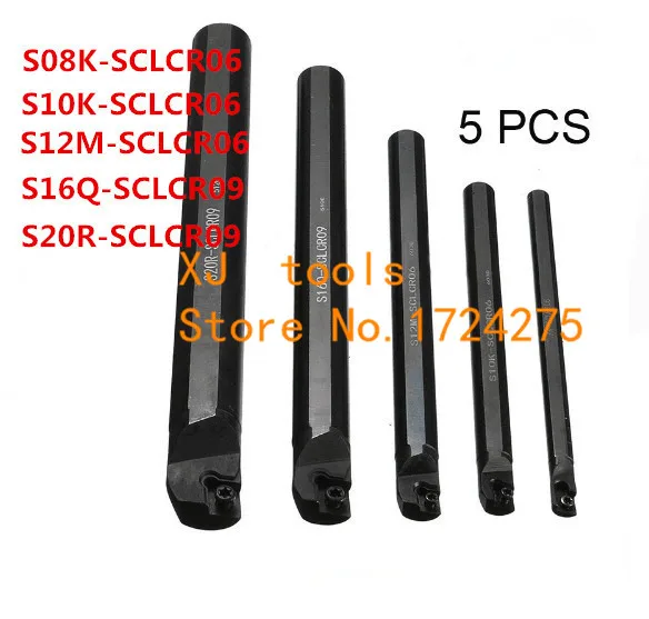 5Pcs/Lot S08K-SCLCR06/S10K-SCLCR06/S12M-SCLCR06/S16Q-SCLCR09/S20R-SCLCR09 Lathe Turning Holder Boring Bar Insert CCMT CNC tool