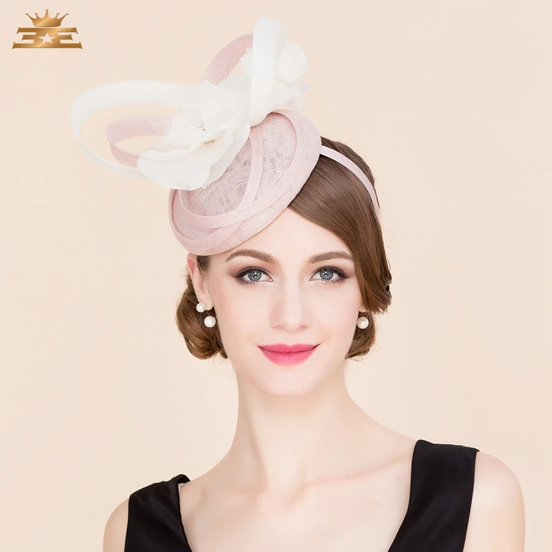 

Lady New Fedoras Cap Women Fashion Summer British Linen Hat and Noble Banquet Small Cap Fashion Party Hat B-4839