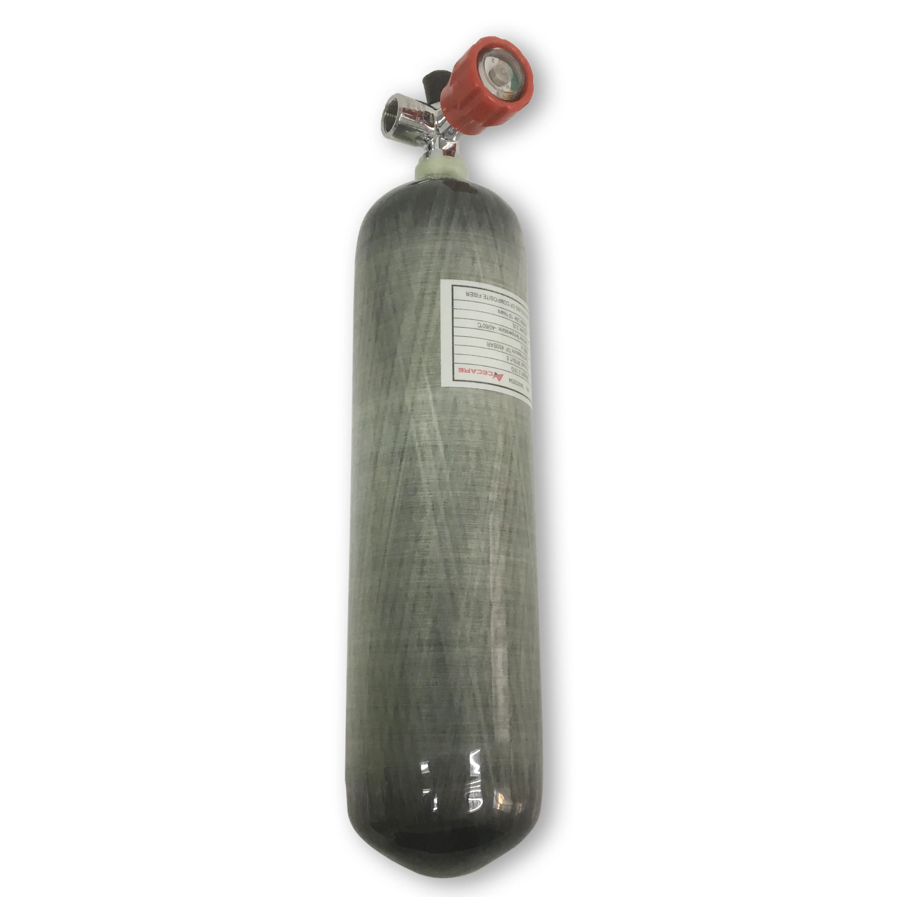 AC10311 3L CE 4500Psi Carbon Faser Air Tank/Gas Zylinder und Rot Ventil Ballon Mit Druck