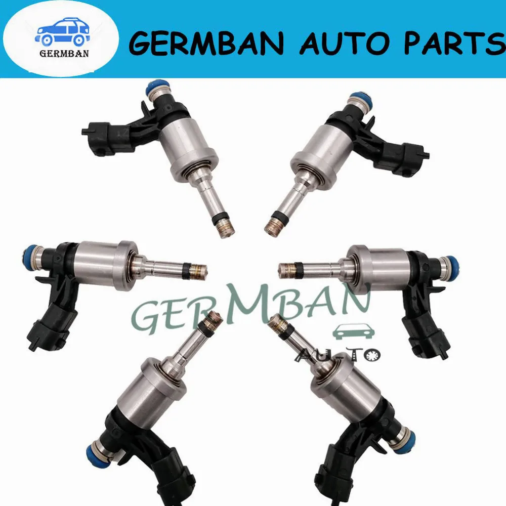 6PCS 12638530 12611545 Fuel Injector For 2008-2011 GMC Acadia Cadillac CTS STS Chevrolet Camaro Traverse 12632255 0261500056