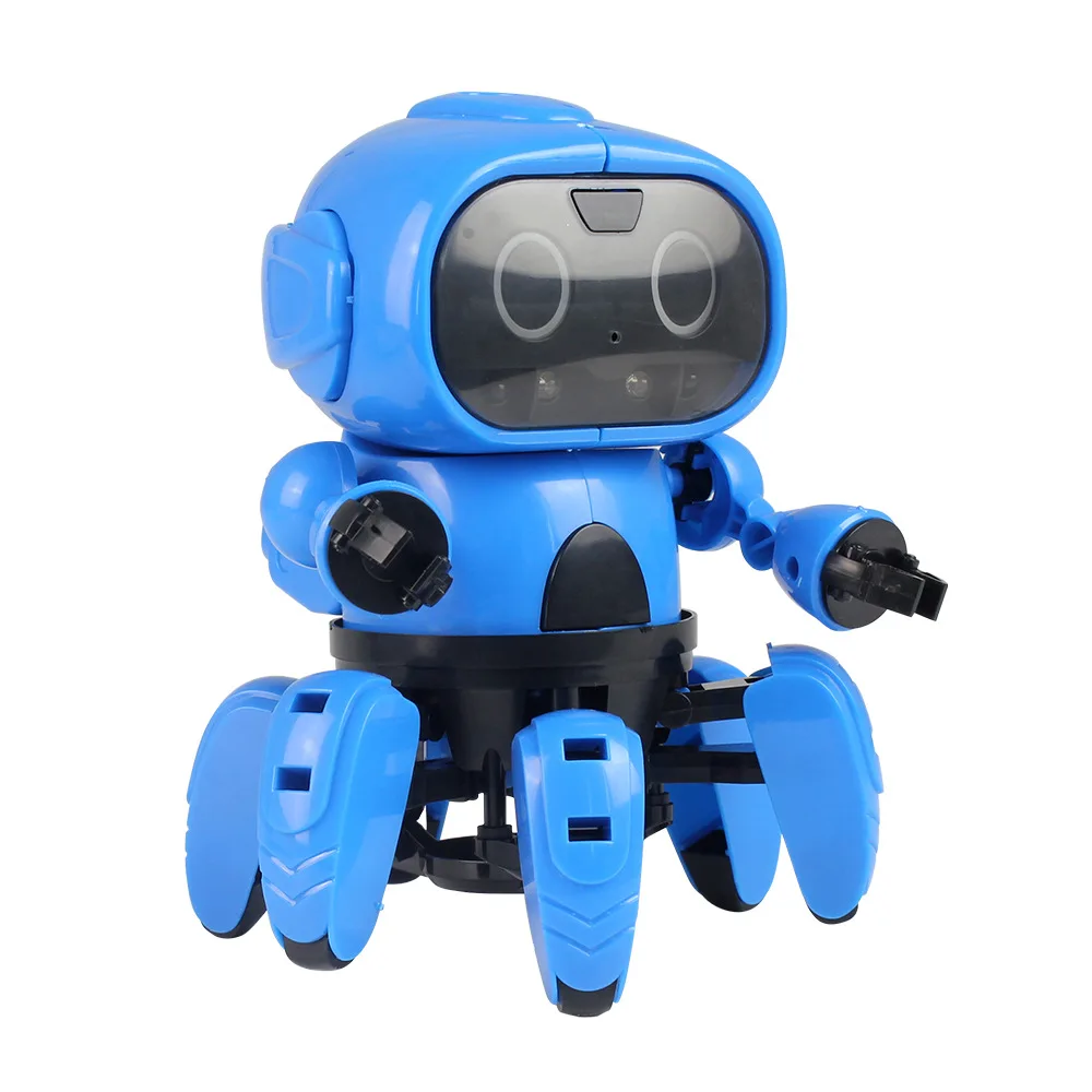 DIY Electric Toy Six-legged robot Infrared Obstacle Avoidance Gesture Sensing Following Robot for Children Gift Robot Toy blocks