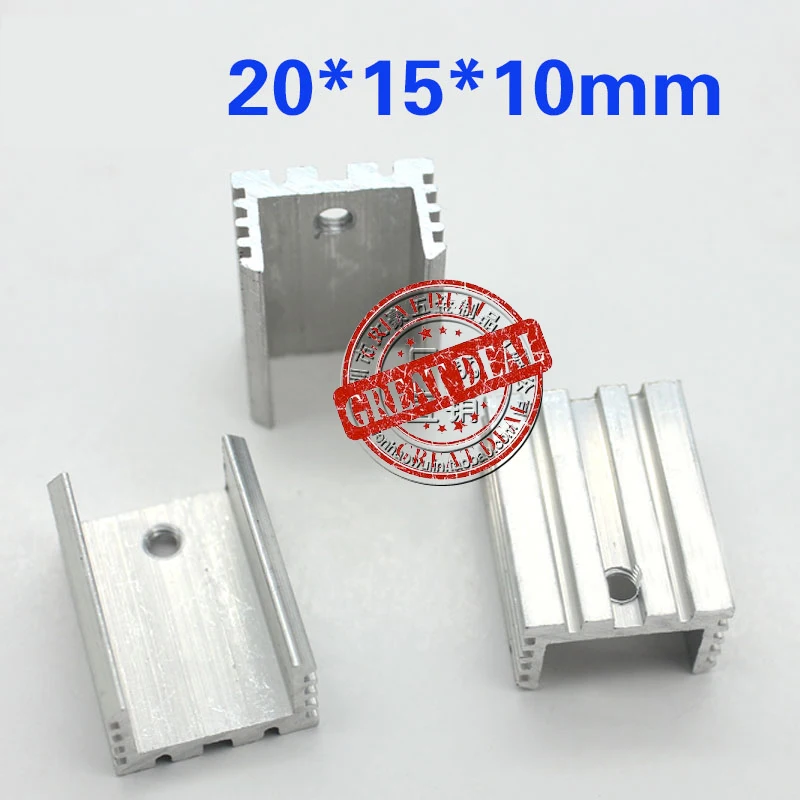 

Free Shipping Wholesale 100PCS to220 heatsink 20*15*10mm 7805 heatsink U shaped Transistor radiator