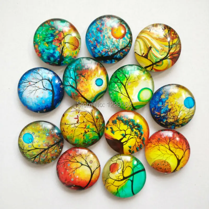 Free shipping (13pcs/lot)Various Tree Crystal Glass fridge magnet Cartoon plant message sticker Kitchen home Decoration