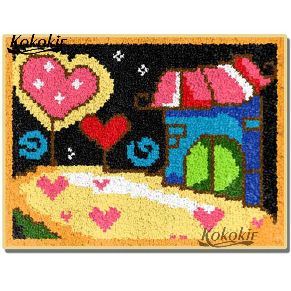 diy 3d tapijt latch hook rug canvas cartoon crochet tapis home decor printing vloerklee foamiran for needleworksets knooppakket