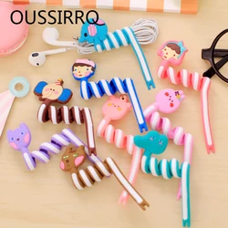 Cartoon Universal Silicone Bobbin Winder Anti-skid Desktop Clip-on Cable Holder Organizer Winder Wire Wrap Cord Mount Management