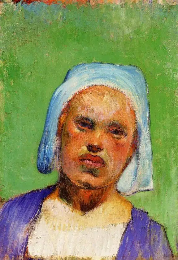 

High quality Oil painting Canvas Reproductions Head of a Breton (Marie Louarn) (1888) by Paul Gauguin hand painted