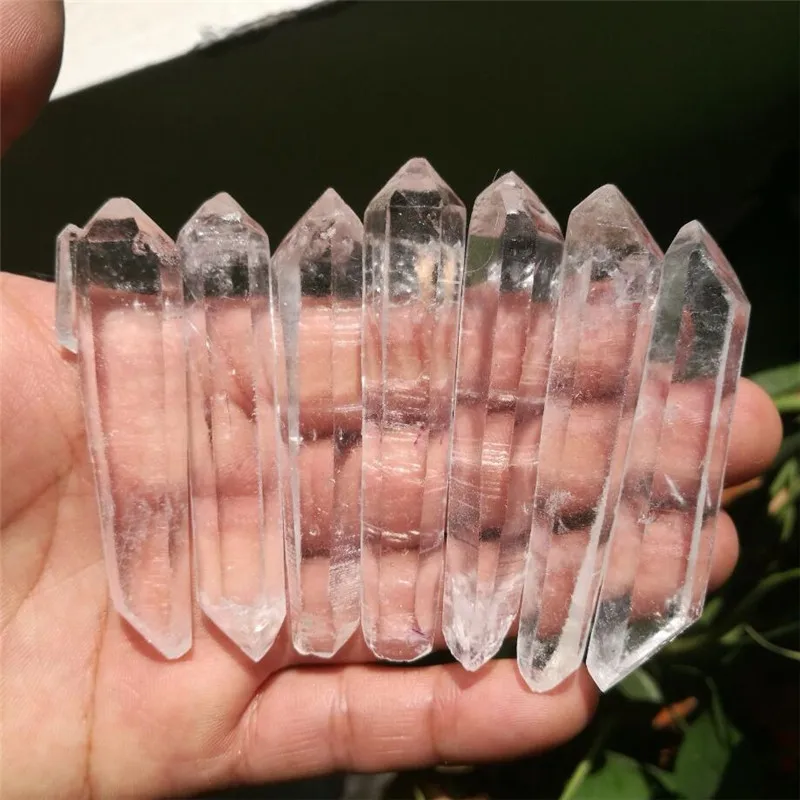 7pcs  Natural Double end Lemurian Seed Quartz Crystal Point