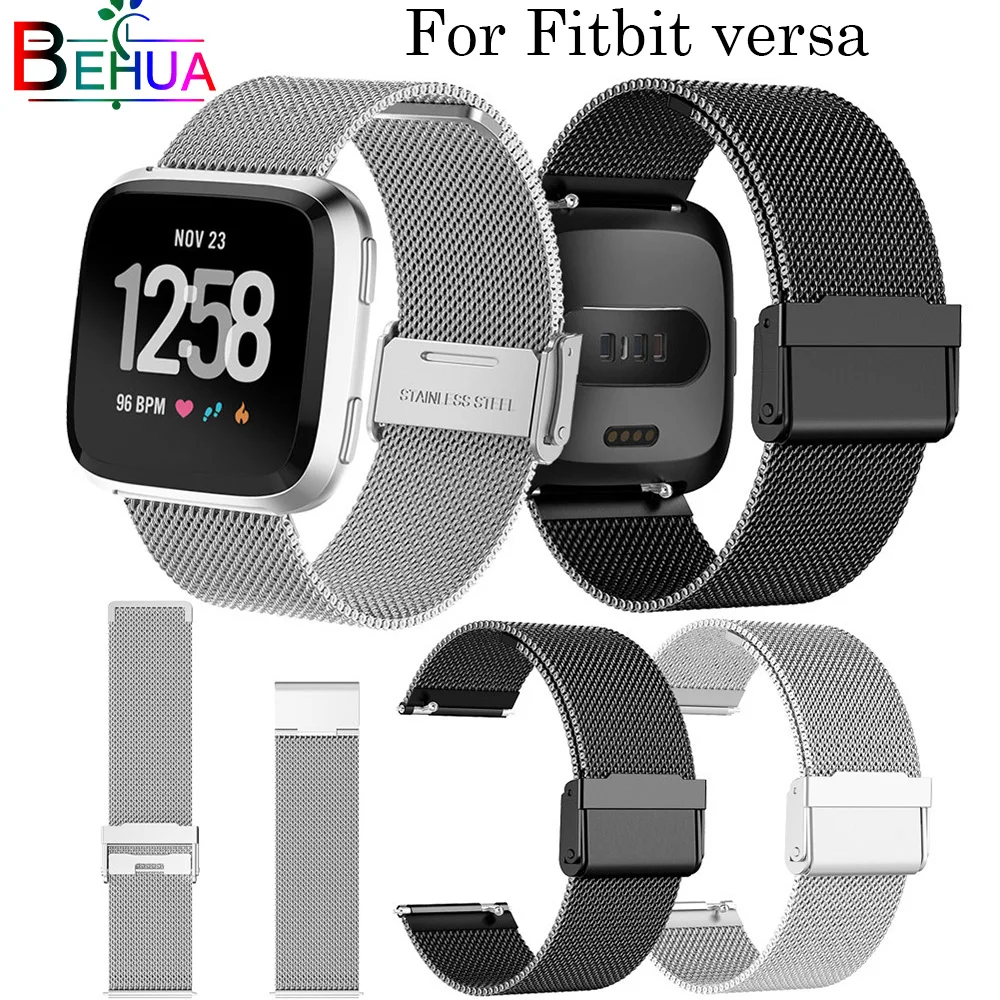 

Миланская Магнитная Петля из нержавеющей стали ремешок для Fitbit Versa Смарт-часы заменить спортивный ремешок наручные часы для Fitbit Versa, ремешок