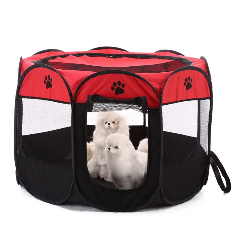 Foldable Octagon Pet Dog Cat Cage Outdoor Travel Dog Tent Fence Portable Playpen for Dogs Pet Accessories Dog Safety Gate House