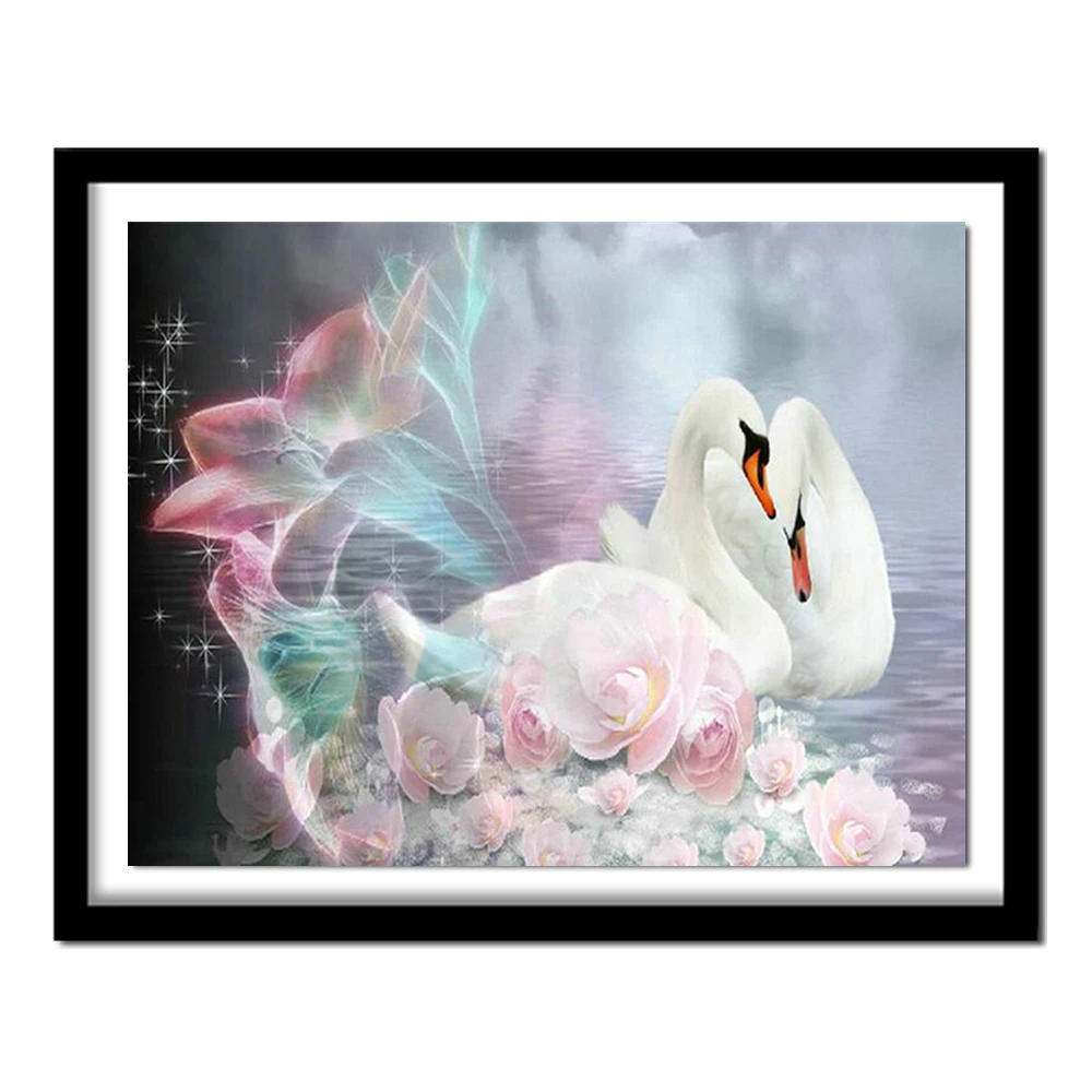 Peter ren Diy Diamond painting animal 3d crystal square diamond  full diamond embroidery swan decorative pictures of beads