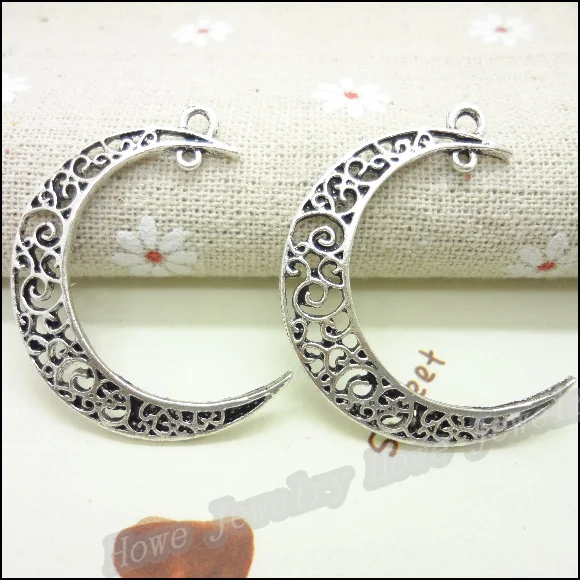 

32 pcs Vintage Charms Moon Pendant Antique silver Fit Bracelets Necklace DIY Metal Jewelry Making