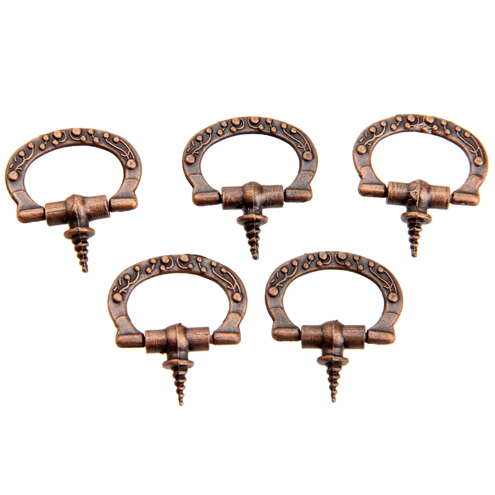 

5Pcs 27x24mm Antique Cabinet Knobs Jewelry Box Drawer Cupboard Pull Handles Self-Tapping Screw Handle Vintage Furniture Fittings