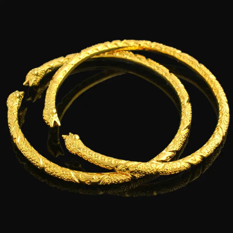 Adixyn 2pcs/lot Dragon Bracelet For Women Mn  Gold Color Bangle jewelry Ethiopian/USA/African Animal bracelet bangles Items