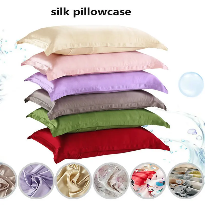 Halo Silk Shop 16m/m silk pillowcase Satin Pillow Cover double side 100% pure mulberry Silk pillow case