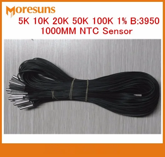 

Fast Free ship 100pcs/lot NTC thermistor sensor available in 5K 10K 20K 50K 100K 1% B:3950 1000MM NTC Sensor