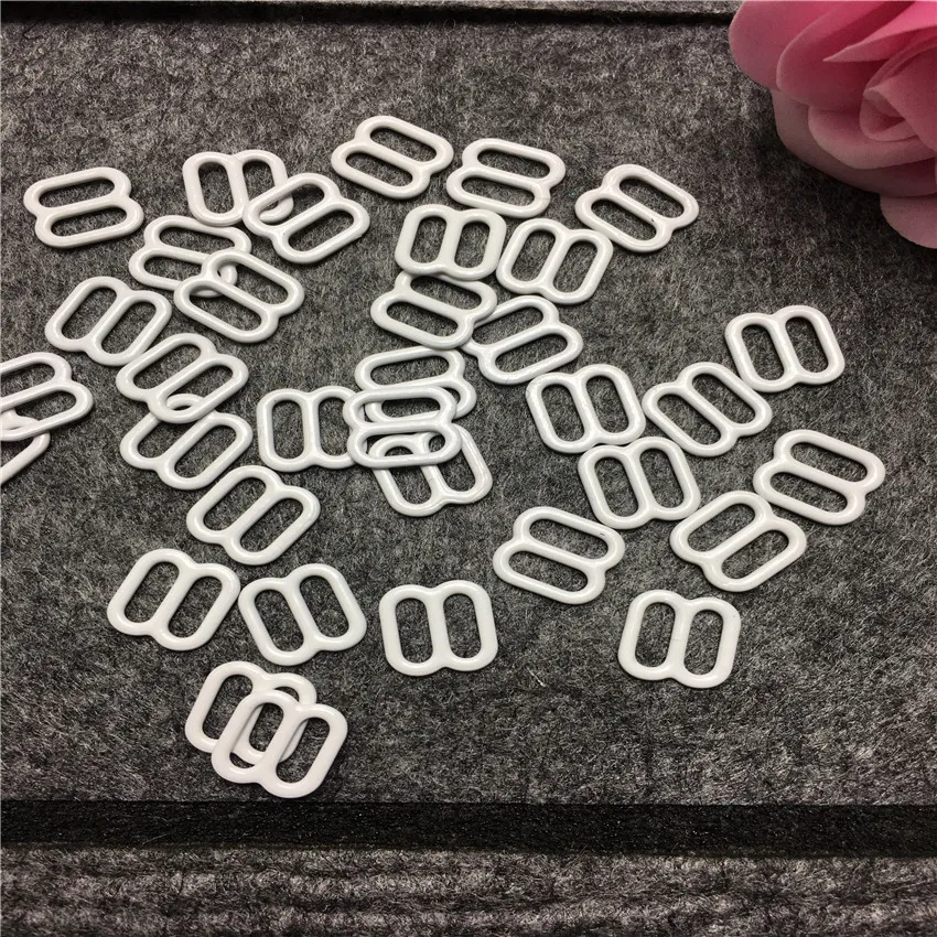 500pcs/pack 8mm Bra buckle design 8 white Underwear clothing accessories 500pcs Woman Webbing buckle