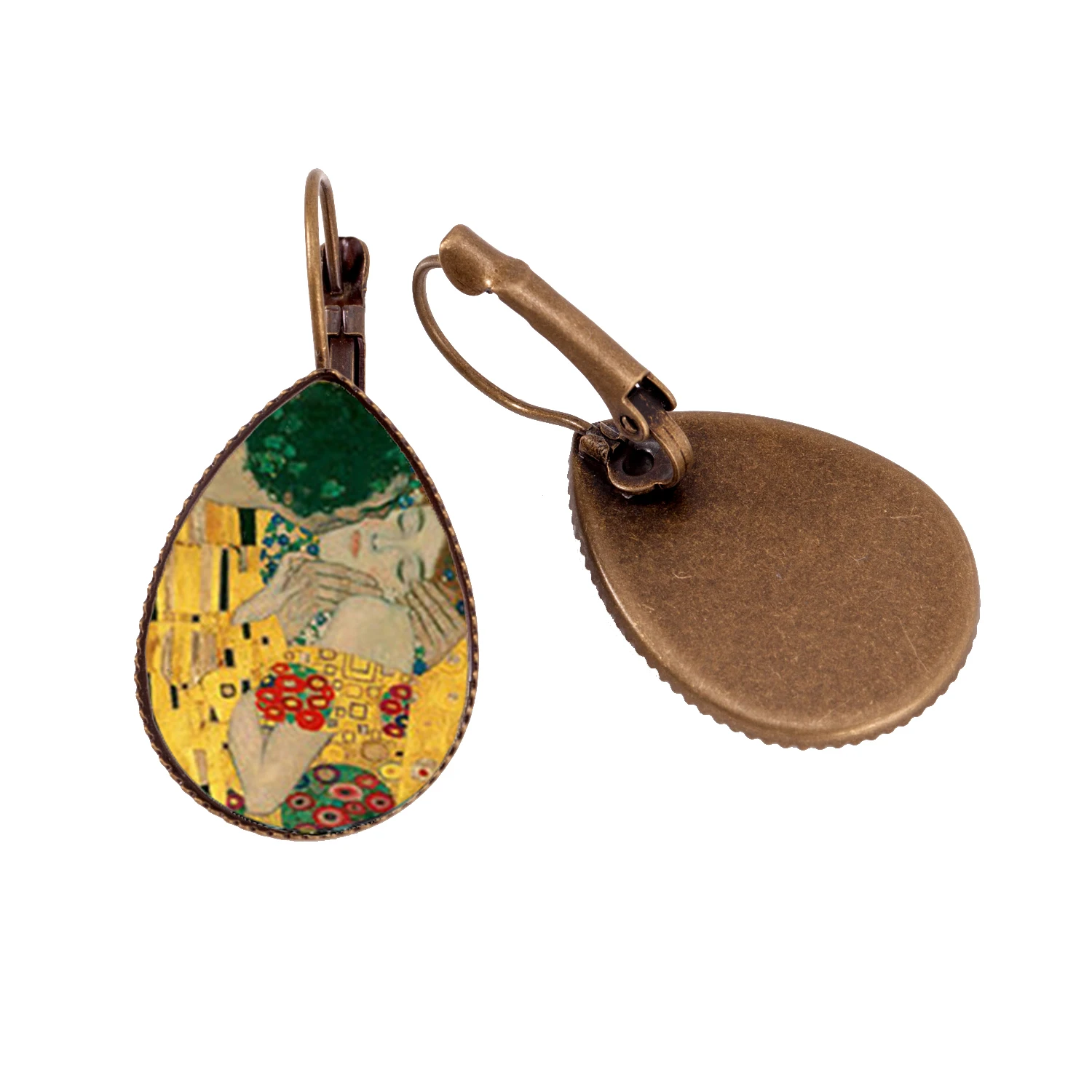 HZSHINLING Classic Van Gogh Painting Tear Drop Earrings Jewelry The Kiss Gustav Klimt  Mothers Love Baby Picture  Drop Women