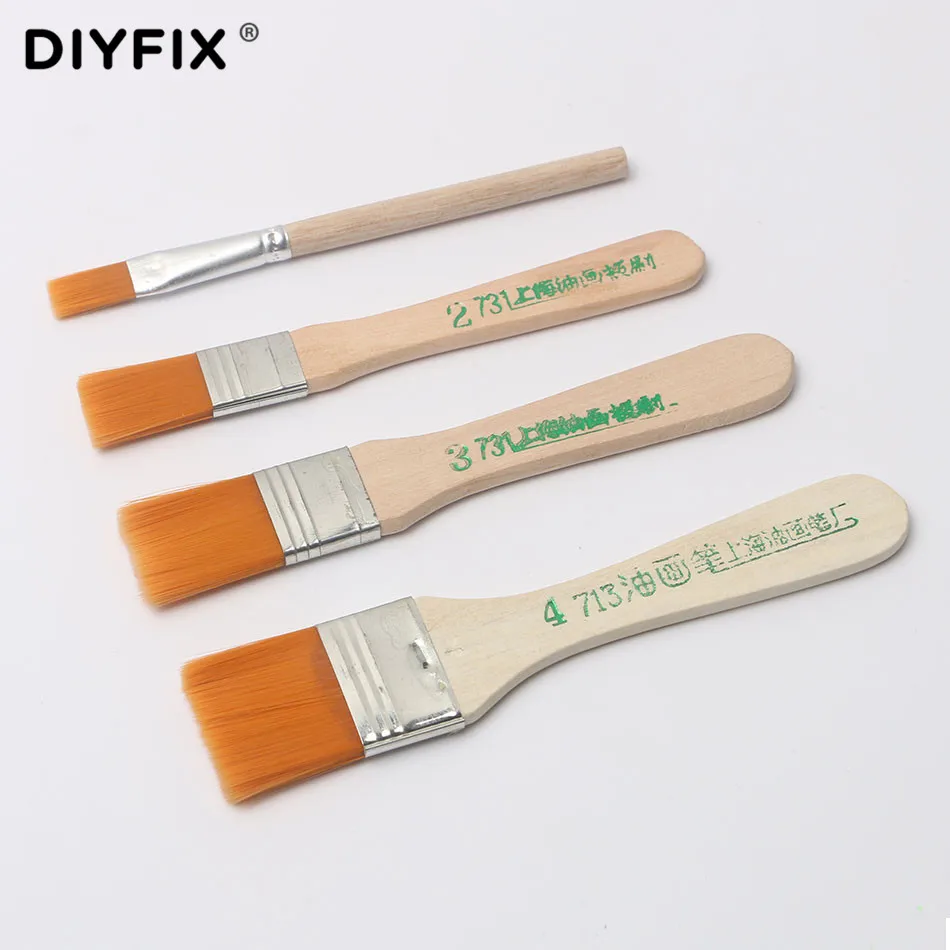 DIYFIX 4 قطعة لينة تنظيف فرشاة لوحة مفاتيح الكمبيوتر PC الغبار نظافة الخشب مقبض للإلكترونيات الهاتف المحمول PCB إصلاح أدوات مجموعة