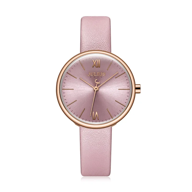 New Lady Women\'s Watch Japan Quartz Classic Fashion Simple Hours Bracelet Real Leather Clock Girl\'s Birthday Gift Julius Box