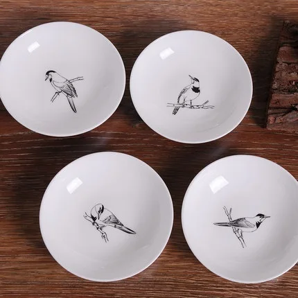 

GUCI 4PIECES sets of creative tableware cakes snacks small plates seasoning plates ceramic dishes round salt bone dishes bir