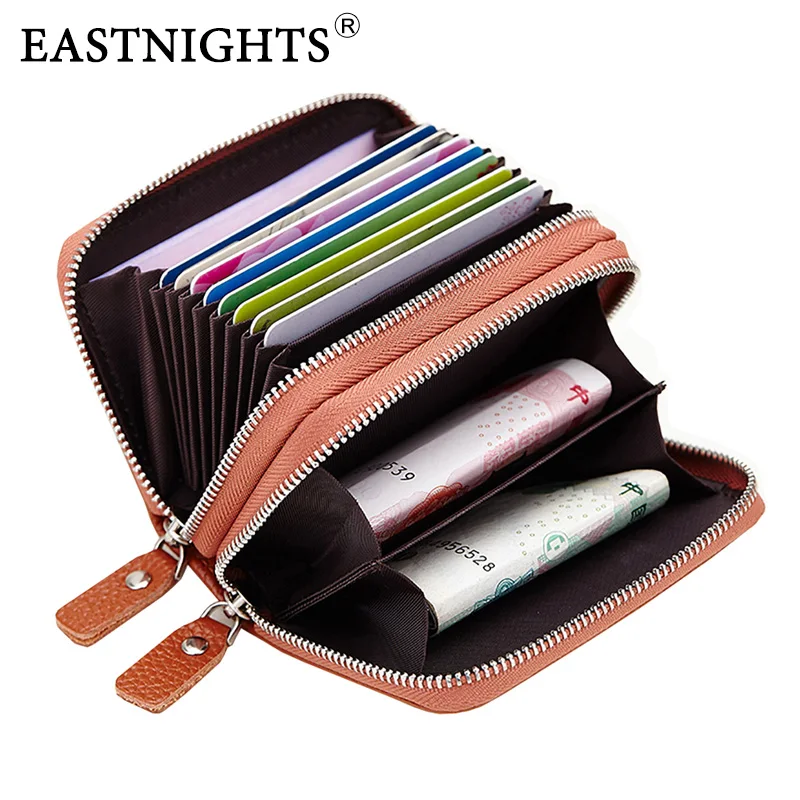 

EASTNIGHTS Genuine Leather Rfid ID Card Holder Women Leather Credit Visit Card Cover Men Business Small Card Holders TW2720