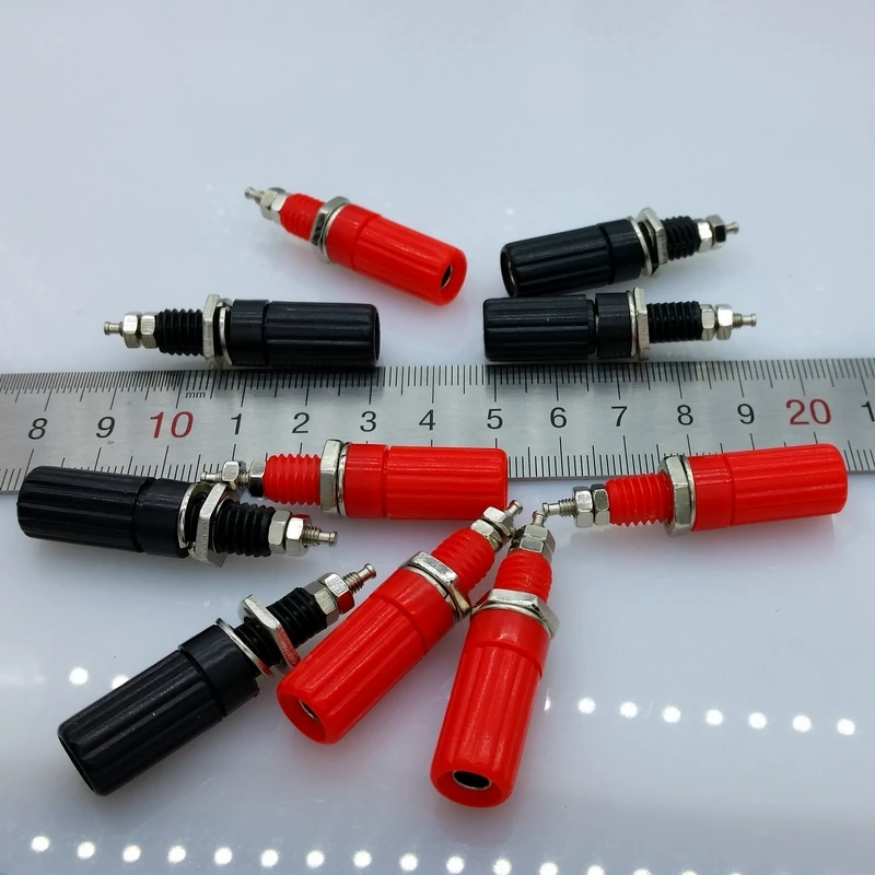 4mm Banana Socket 7mm Thread Binding Post Terminals Female Connector Circular Output Terminal Of Power Supply 10Pcs/Lot