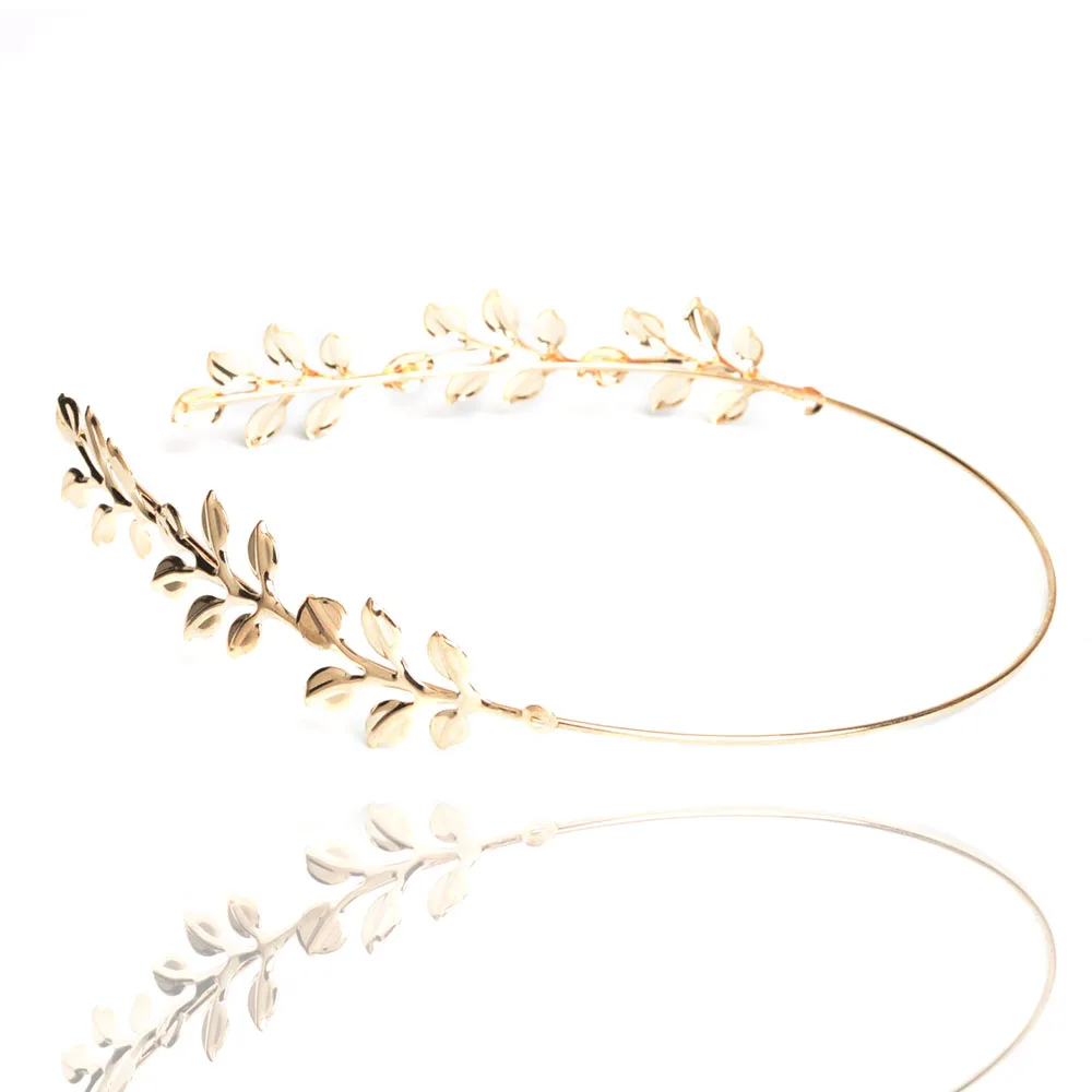 New retro baroque tiara headband Gold-color jewelry leaves Bridal hair accessories Head Band accessoire Cheveux Mariage