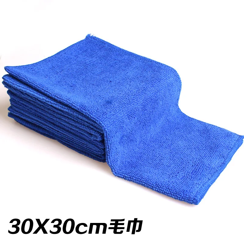 10pcs/set Home Textile Towel Car Wash Microfiber Towel Car Cleaning Drying Cloth Soft Cloths Absorbent Quick Dry 30 X 30cm