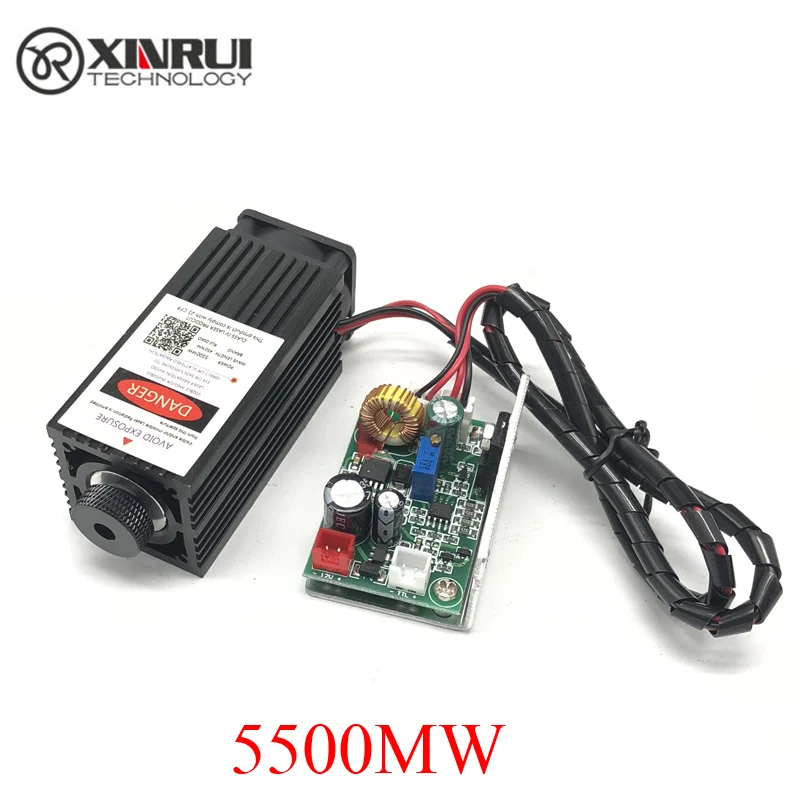 5.5w High Power 445NM Scherpstellen Blauwe Laser Module Graveren En Snijden TTL 5500mw Laser machine diode