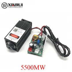 5.5w High Power 445NM Focusing Blue Laser Module Engraving And Cutting TTL 5500mw Laser machine diode