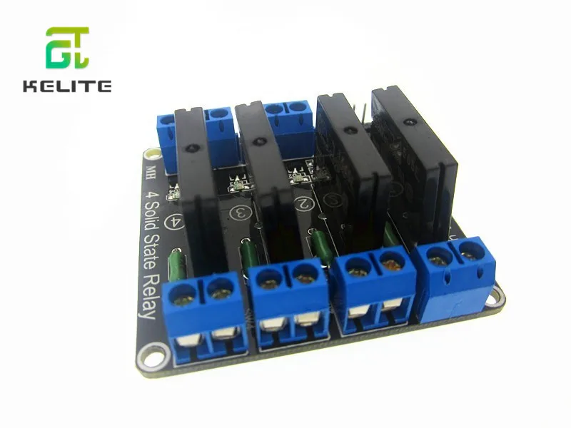 HAILANGNIAO 10pcs 5V 4 Channel 5V DC Relay Module Solid State Low Level SSR AVR DSP 2A 240V