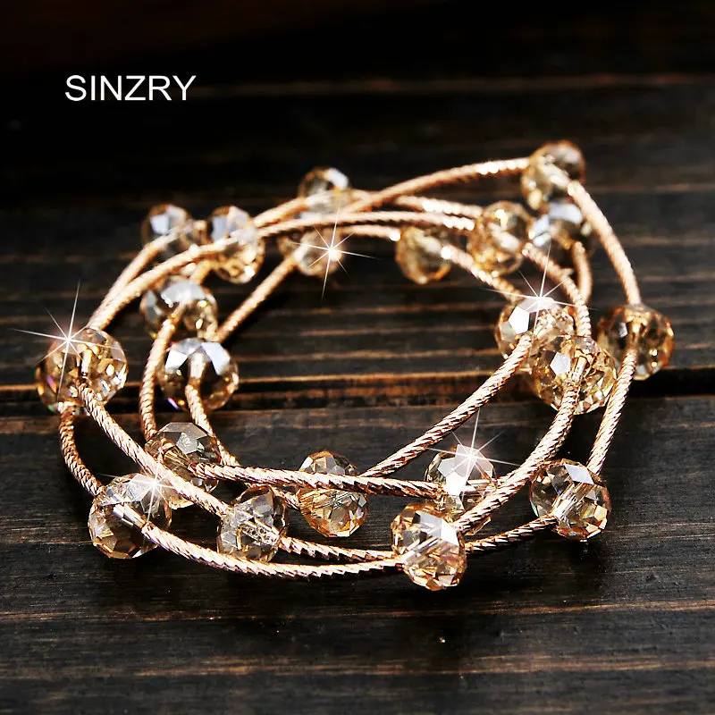 

SINZRY New Classic design pure handmade DIY multi layer Genuine imported crystal personality charm bracelets jewelry gift