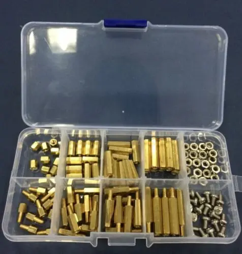 

Details about 120pc M3 Brass Spacer Standoff / Screw / Nut Assortment Kit