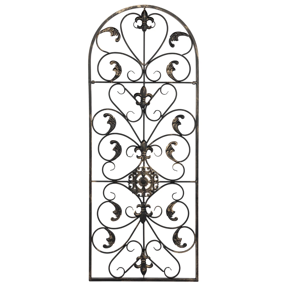 

41.5" Semi-Circular Retro Decorative Spanish Arch Wall Art Victorian Style Iron Ornament