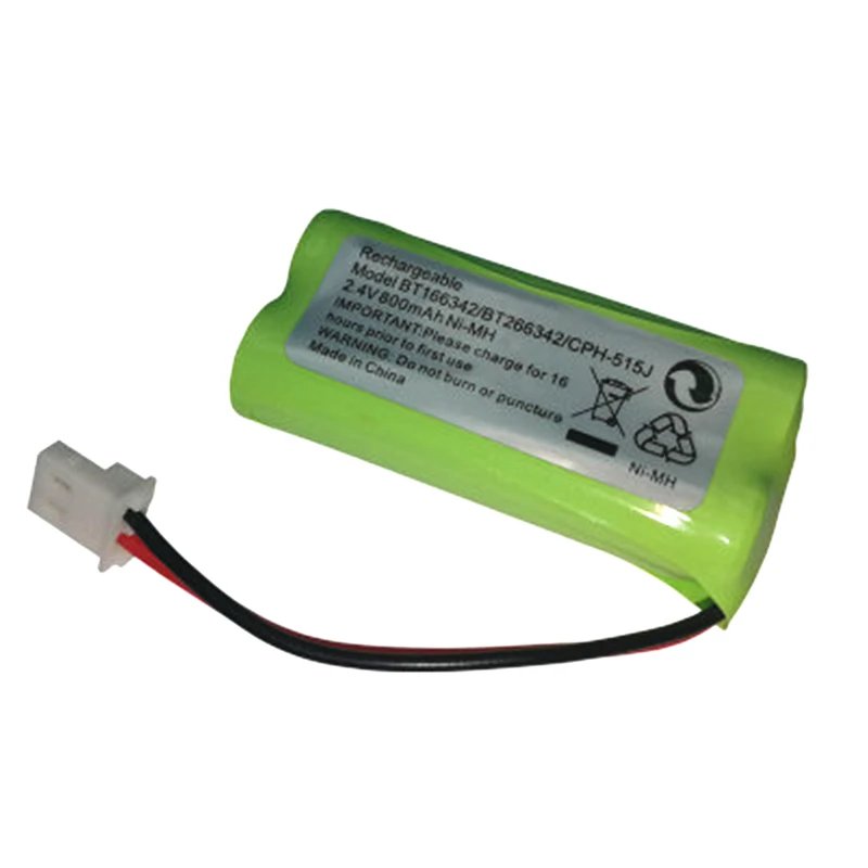 Paquete de batería NI-MH para teléfono inalámbrico, 2,4 V, 800mAh, AT&T, BT166342, BT266342, TL32100, TL90070, 2 unidades