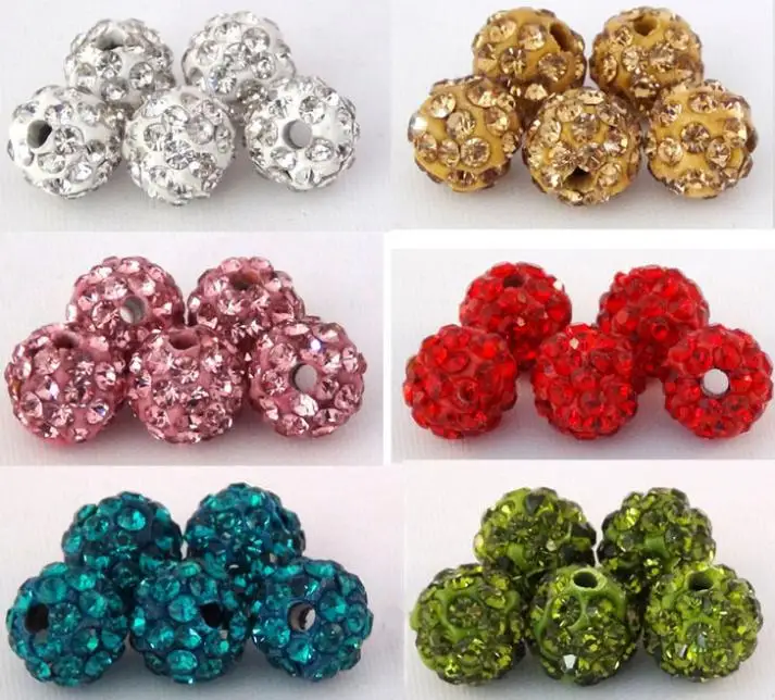 10mm 100pcs/lot factory price Mixed multi best Micro Pave i453 Disco Ball Beads  crystal  Bead Bracelet Neacklace Spacer