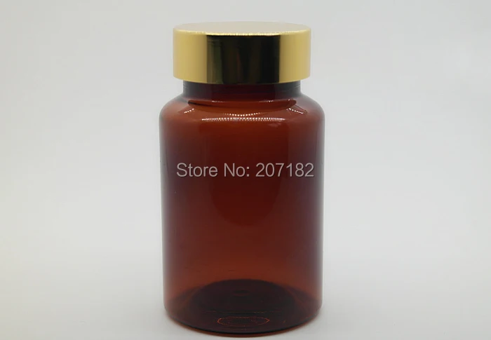 (100PCS/Lot) 120ml PET Amber Bottle with Gold Cap Empty Bottle, Top Grade Solid Bottle, 120CC Plastic Bottle