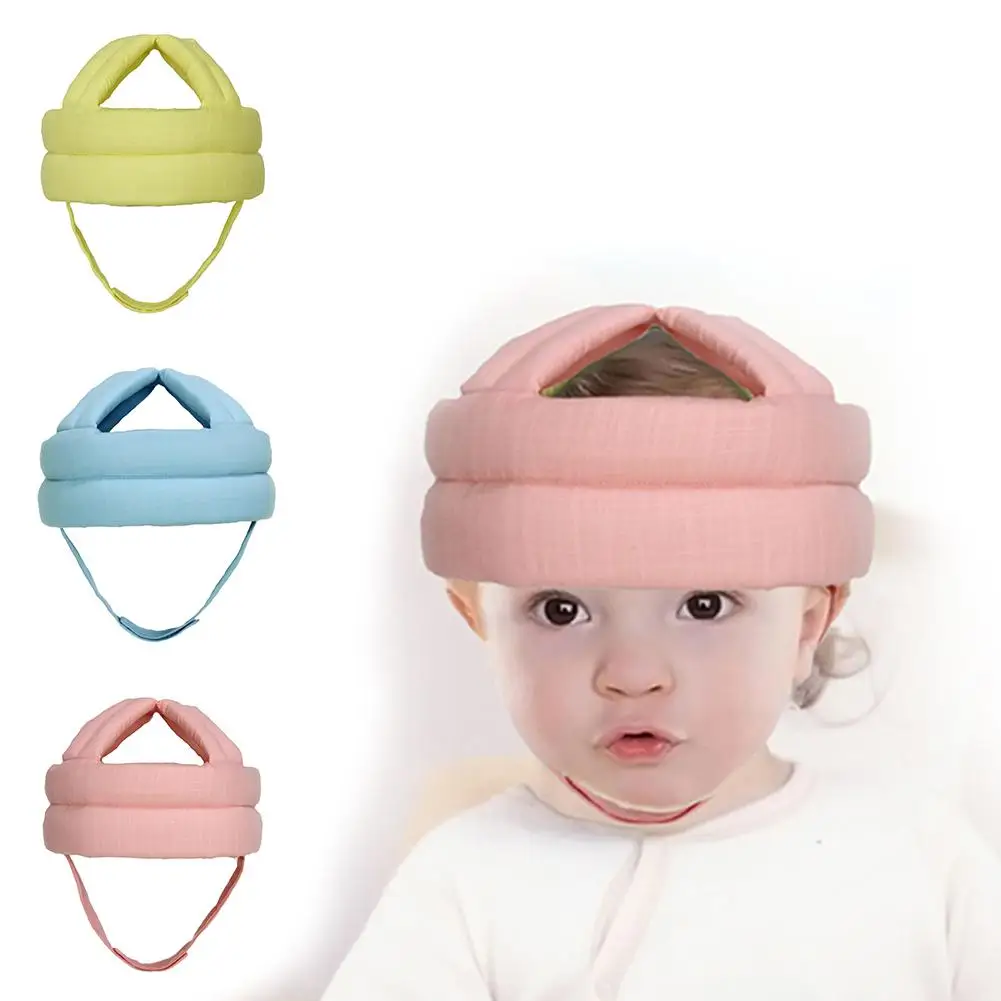 Baby Linen Fabric Protective Hat Baby Toddler Head Protective Cap Safety Learn to Walk Cap Helmet Children Anti Collision Hat