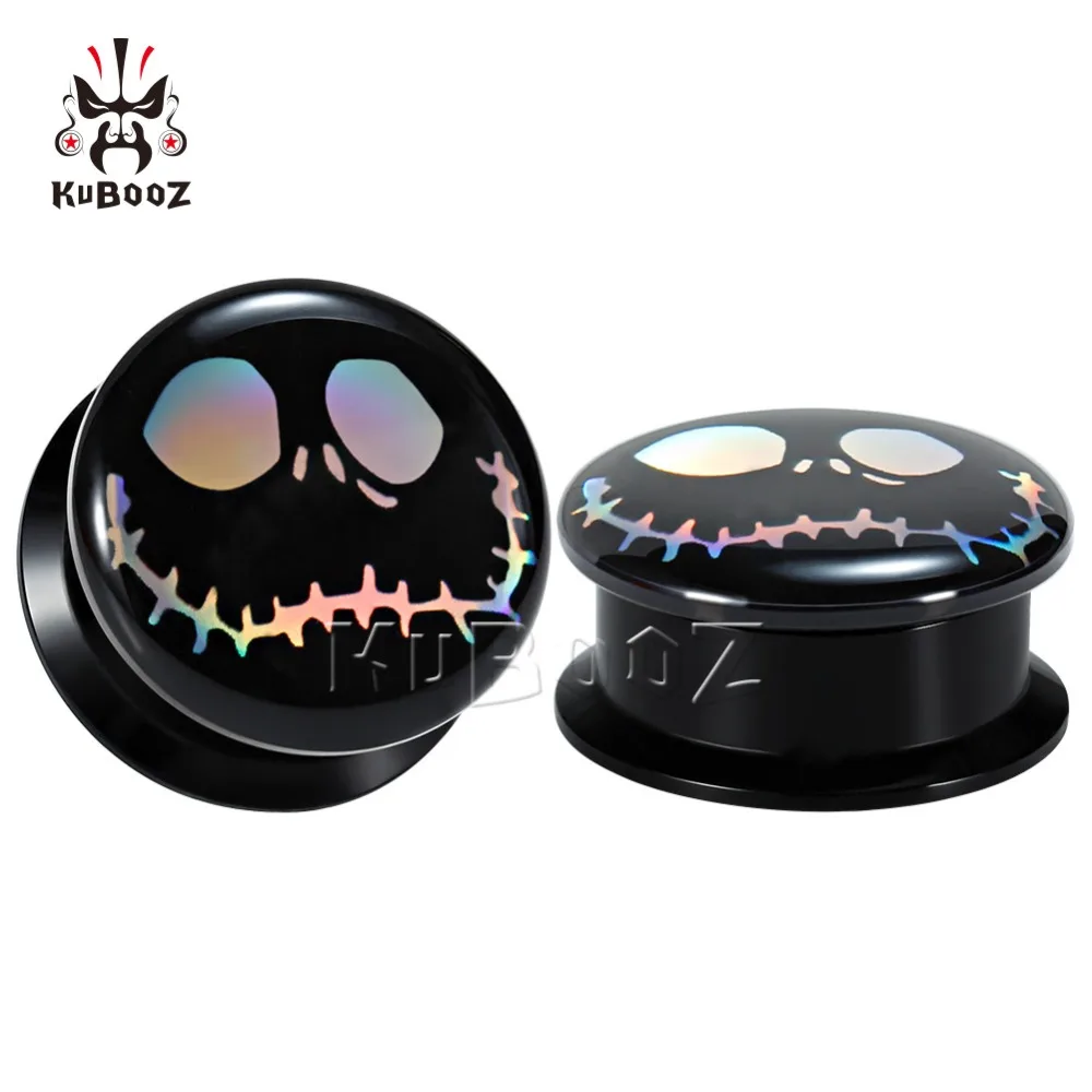 Wholesale Price Picture Logo Acrylic Ear Piercing Body Jewelry Expanders Earrings Tunnels Plugs Fashion Gauges For Gift 44PCS